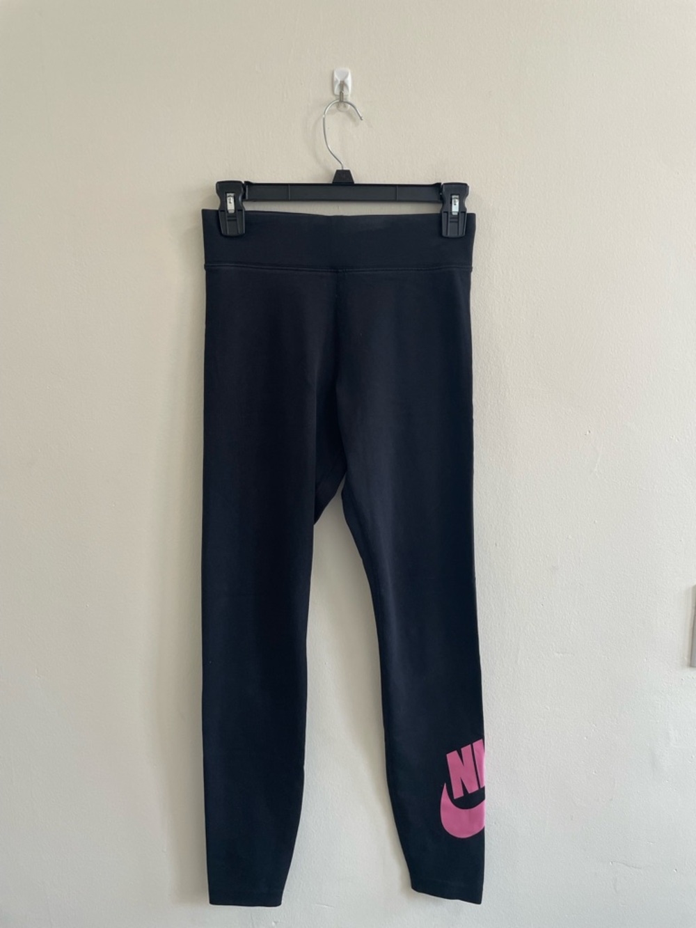 Nike Black Leggings with Pink Logo